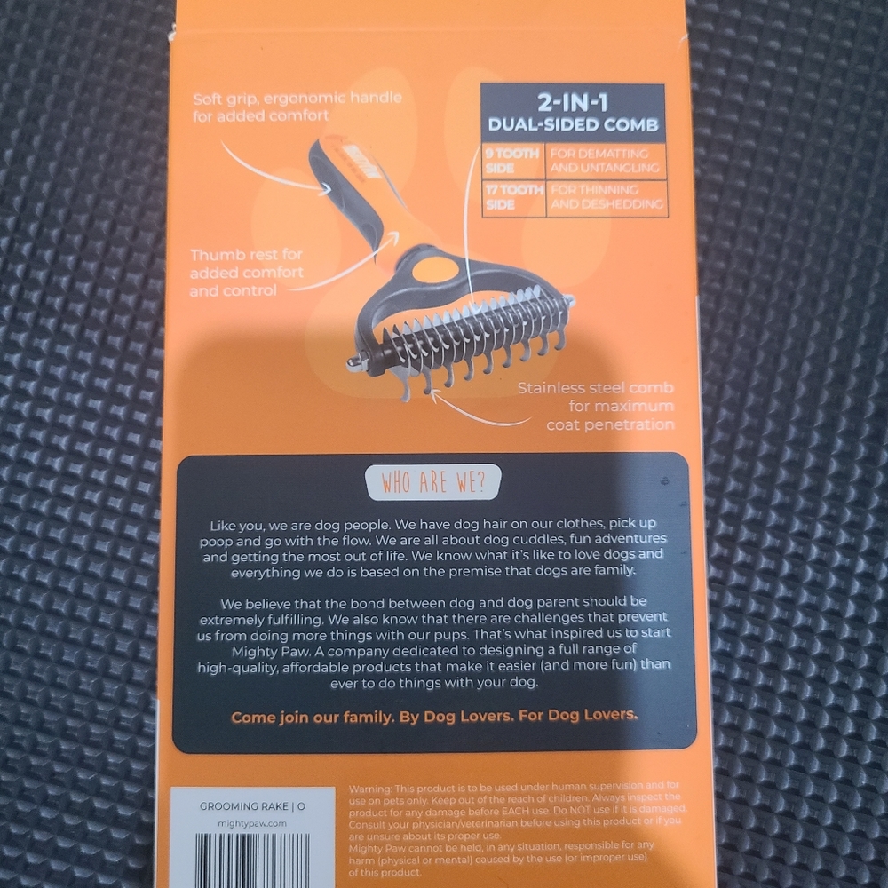 Mighty Paw Dog Grooming Rake - Picture 2 of 5